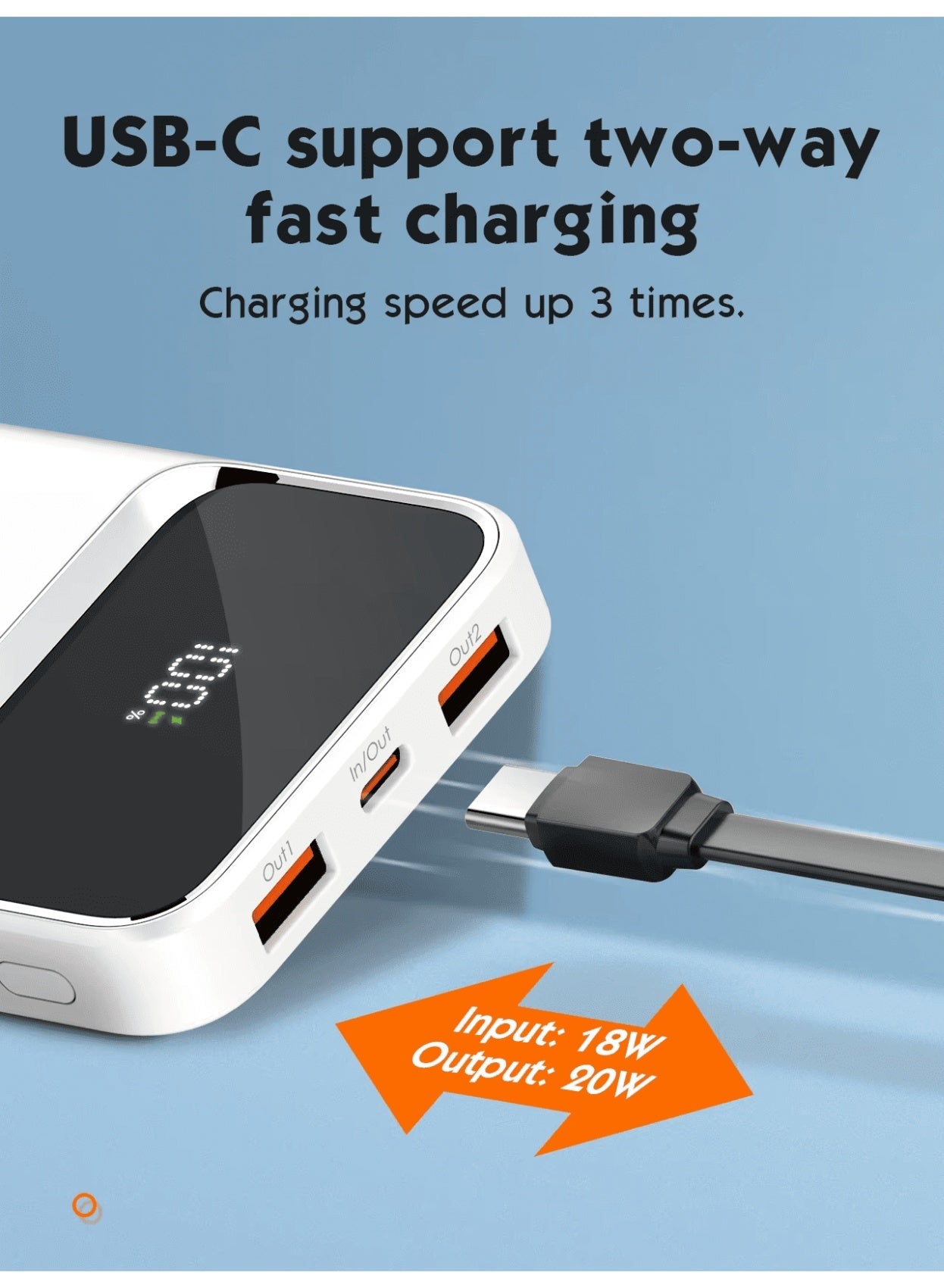 PQ12 10000mAh Magnetic Wireless Power Bank with 15W Wireless Charging, 22.5W Fast Charging Portable Battery Pack, USB-C 