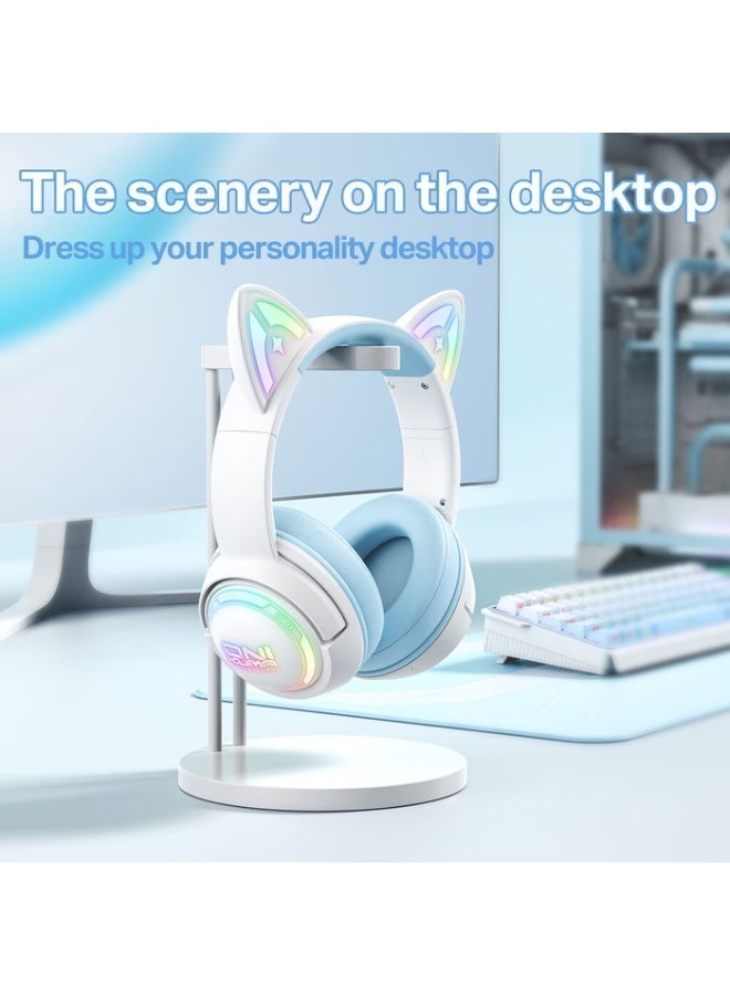 GT838 Cat-Ear Wireless Gaming Headset – 2.4GHz USB Receiver, Bluetooth & Wired Connectivity, 50mm Drivers, Low-Latency A