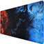 Gaming Mouse Pad, Large XL, Computer Gamer, Extended For Keyboard and Mouse for Desk, Non Slip Mouse Mat (Blue in Red) s