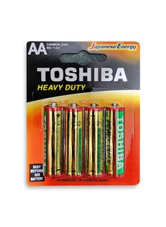 Toshiba Carbon Zinc Batteries Heavy Duty AA , 1.5 V, Pack 4 Pieces