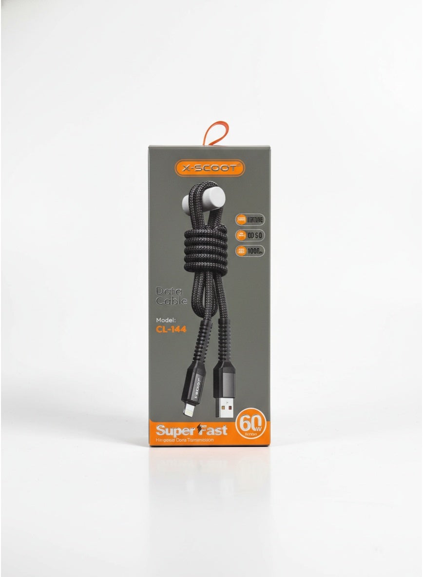 CL-144 USB to Lightning Super Fast Charging & Data Cable , 60W  for iPhone, iPad , Power Banks, High Speed Data Transfer