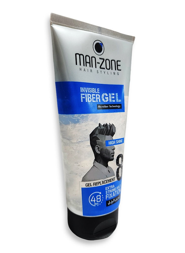 Man-Zone Invisible Fiber Gel - High Shine Clear 175ml