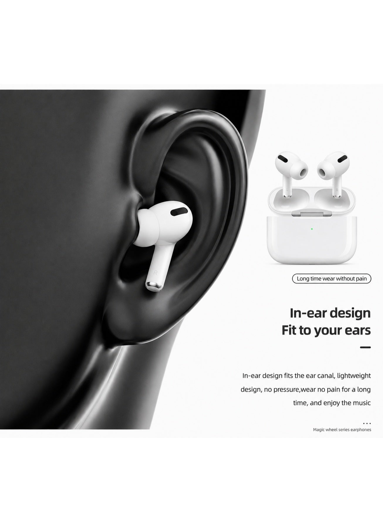 K-24 Pro Wireless Bluetooth Earbuds – Bluetooth 5.0, Intelligent Noise Reduction, Siri Support, Type-C Charging Case, Up