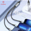 Earldom EC-IMC032 5-in-1 120W Fast Charging Cable with USB & USB-C Inputs, USB-C, Lightning & Micro USB Outputs, Metal B