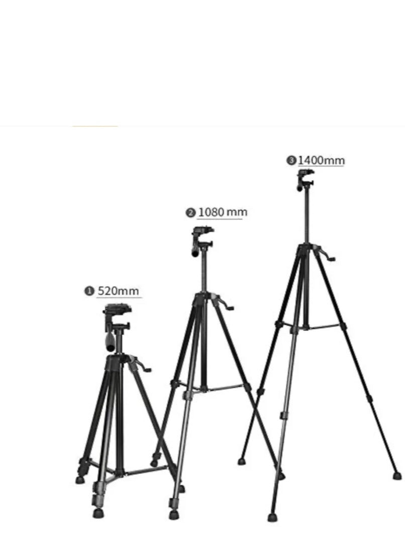 Black Lightweight Tripod 3366 Aluminium Tripod Stand, Mobile and Cameras , Extendable , 360 degree rotatable , compatible with the majority of the devices like SLR, DSLR, DVR and Video Cameras, Smartphones