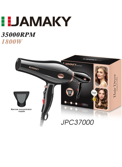 JAMAKY Italy Professional JPC37000 air Function Hair Dryer 2800W/ 2-Speed and 3 temperature setting with Italian technology / Cool shot button-locks in styles