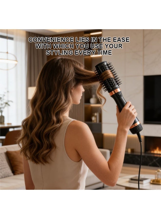SK-15034N 5-in-1 Hair Dryer Brush – 1400W, 5 Interchangeable Styling Attachments, Drying, Curling, Straightening & Styli