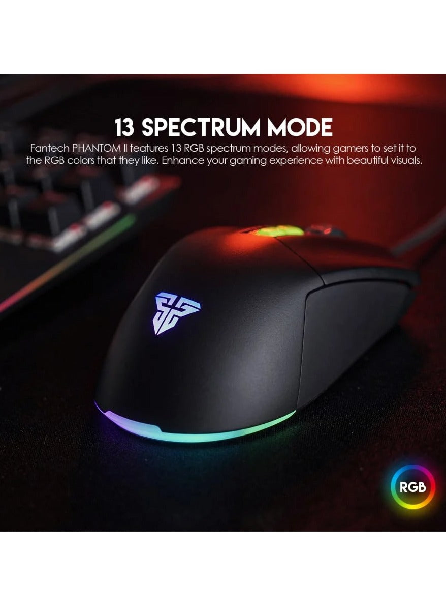 Fantech Mouse VX6 Black Gaming Optical Sensor , Up to 60 IPS / 20G Acceleration