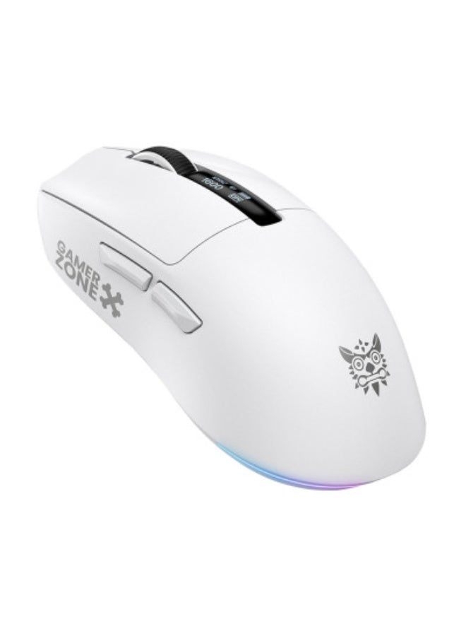 Tri-Mode RGB Wireless Gaming Mouse White Edition, High-Precision Bluetooth,  Wireless & Wired Gaming Mouse for PC, Lapto