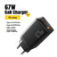 شاحن حائط ESSAGER G671A2CU GaN قوة 67W 3 منافذ QC4.0 أسود