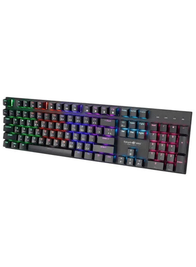 Professional Wired gaming keyboard for computer and lap top (RGB), 104 keys with USB cable and Type C port mechanical blue switch use in home and office