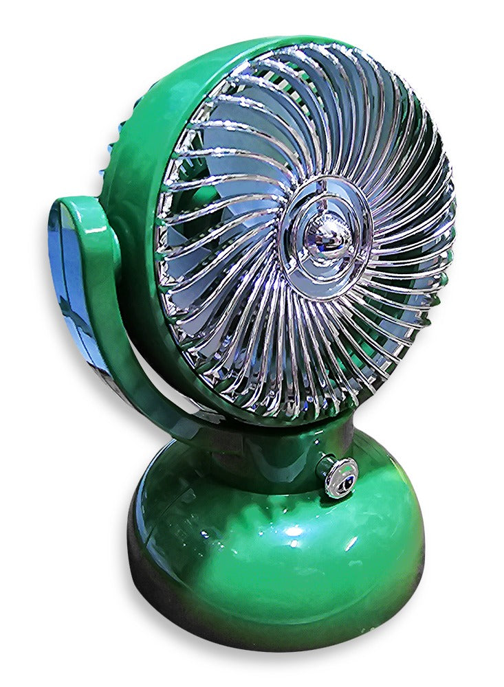 Portable Mini Desktop Fan USB Rechargeable Cute 250MAH Small Electric Fan For School , LD8309 Green