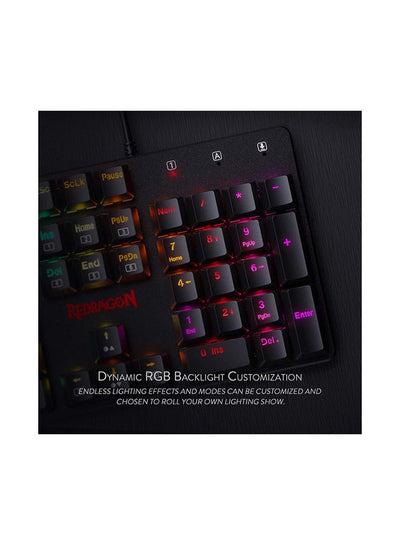 كيبورد جيمنج Redragon K589RGB Shrapnel ميكانيكال بمفاتيح حمراء أسود