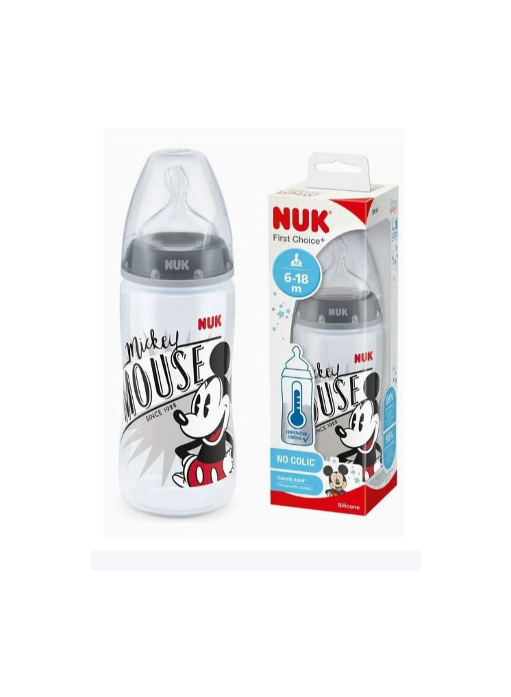 NUK First Choise Plus Mickey Mouse Baby Bottle 300ml-Assorted