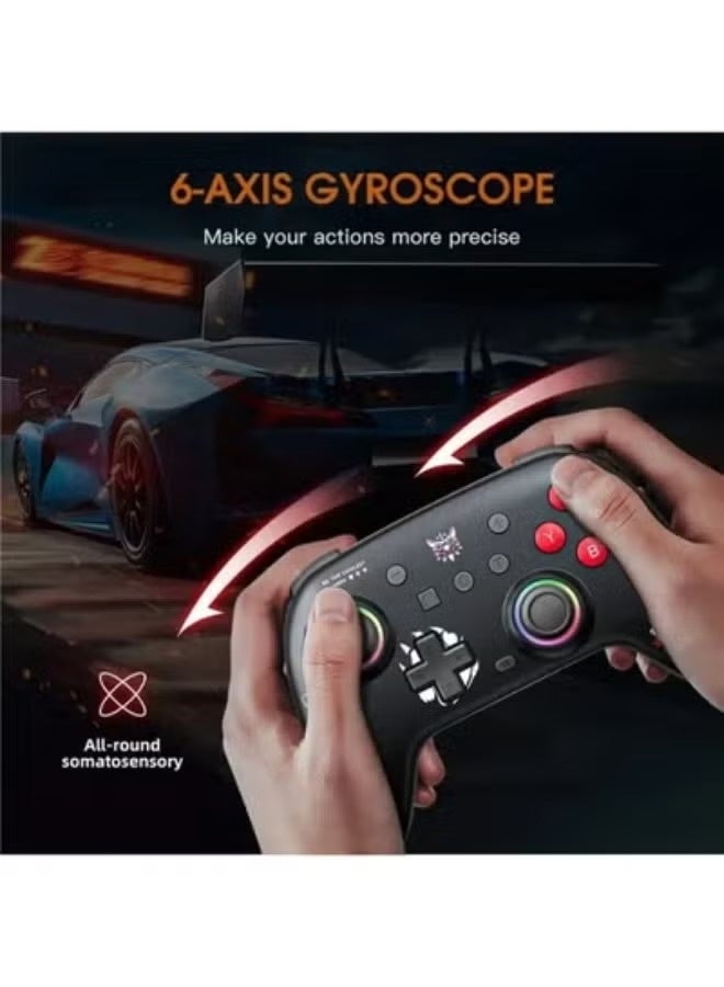 C1 Dual-Mode Gaming Controller – Dual Hall Effect Joysticks, 6-Axis Gyroscope, Dual Vibration Motors, LED Joystick Rings