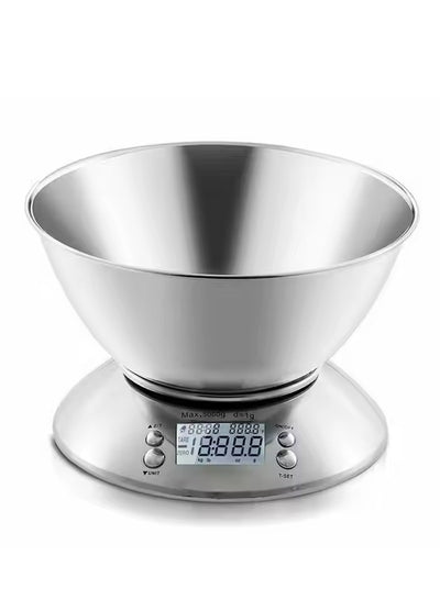 Kitchen Digital Scale with Detachable Stainless Steel Bowl 1.8lb/5kg, with Ambient Temperature Sensor and Cuisine Precision Kitchen Scales