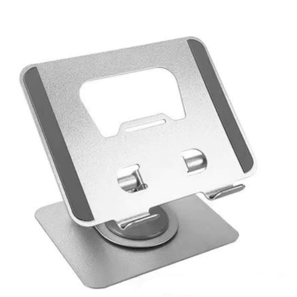 High-quality metal stand with a stable base and adjustable design - 360° rotation and flexible height - Durable material supports all tablets for a comfortable and safe user experience in the office or home