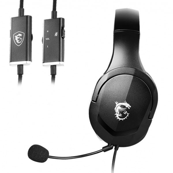 MSI GH20 Stereo Gaming Headset With Clear Mic – AUX 3.5mm Plus Y Cable for Mobile ,PC ,PS4 ,Xbox