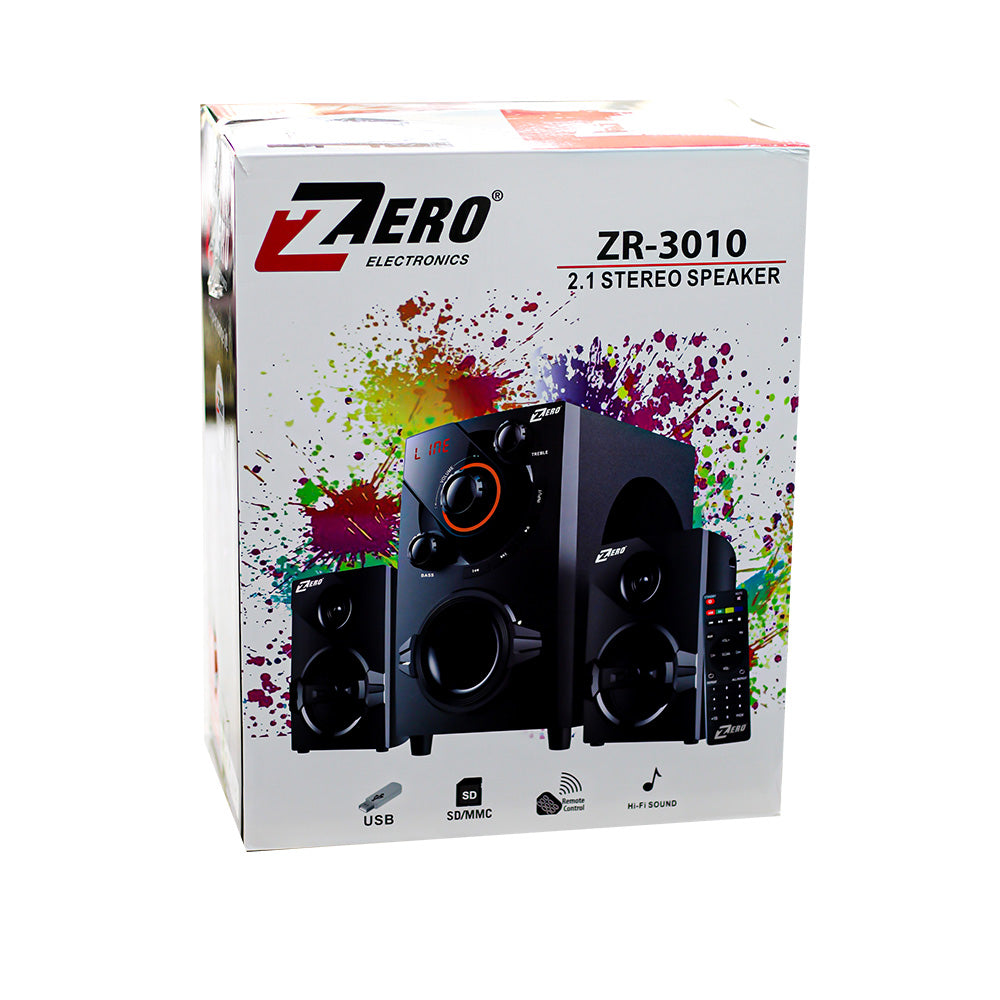 ZERO ZR-3010  Speakers 3 With Remote Control - Multi Color
