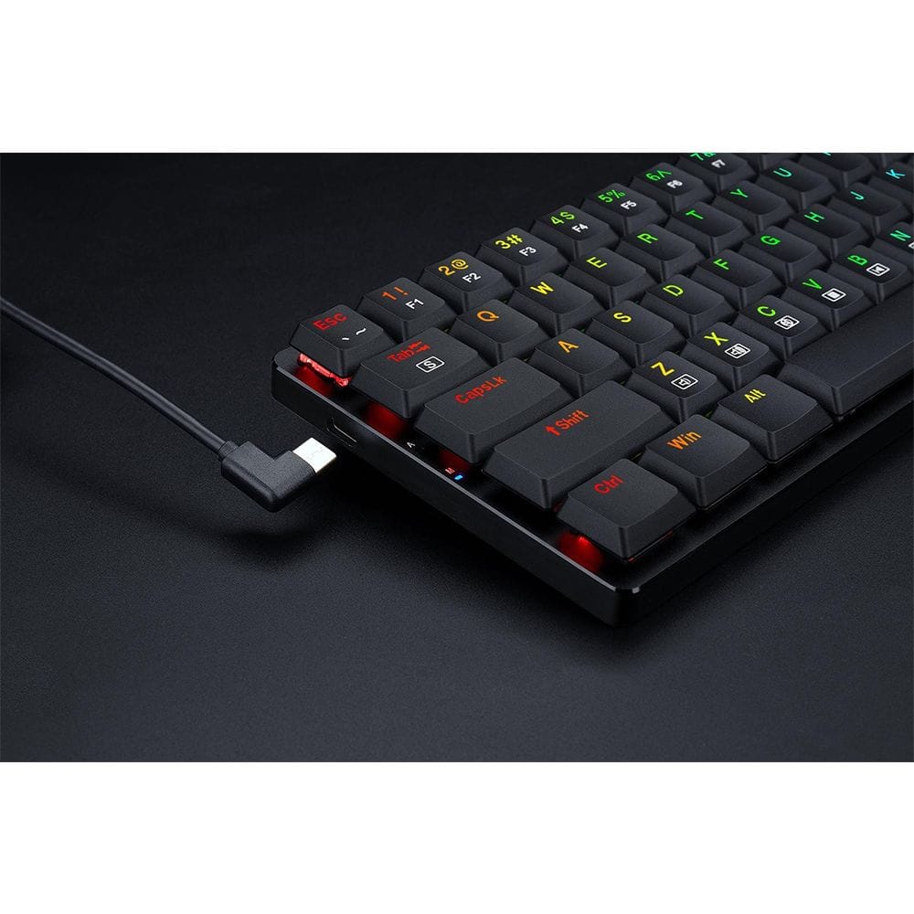 REDRAGON K626P ASHE RGB 78% Gaming Mechanical Keyboard, Low Profile Blue Switches (Black)