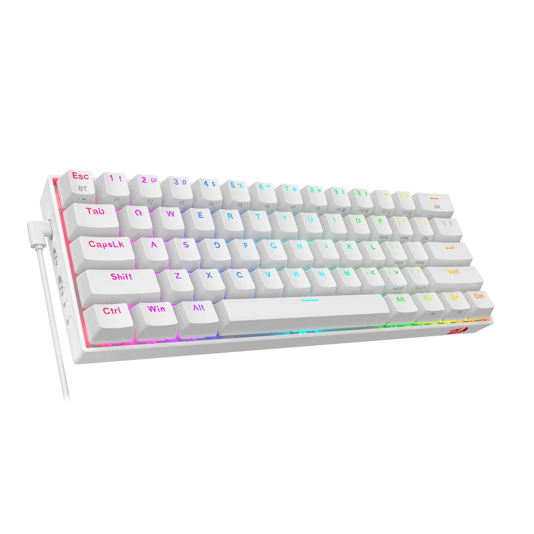 Redragon K530W RGB PRO 60% Wireless Mechanical Gaming Keyboard Red Switches White