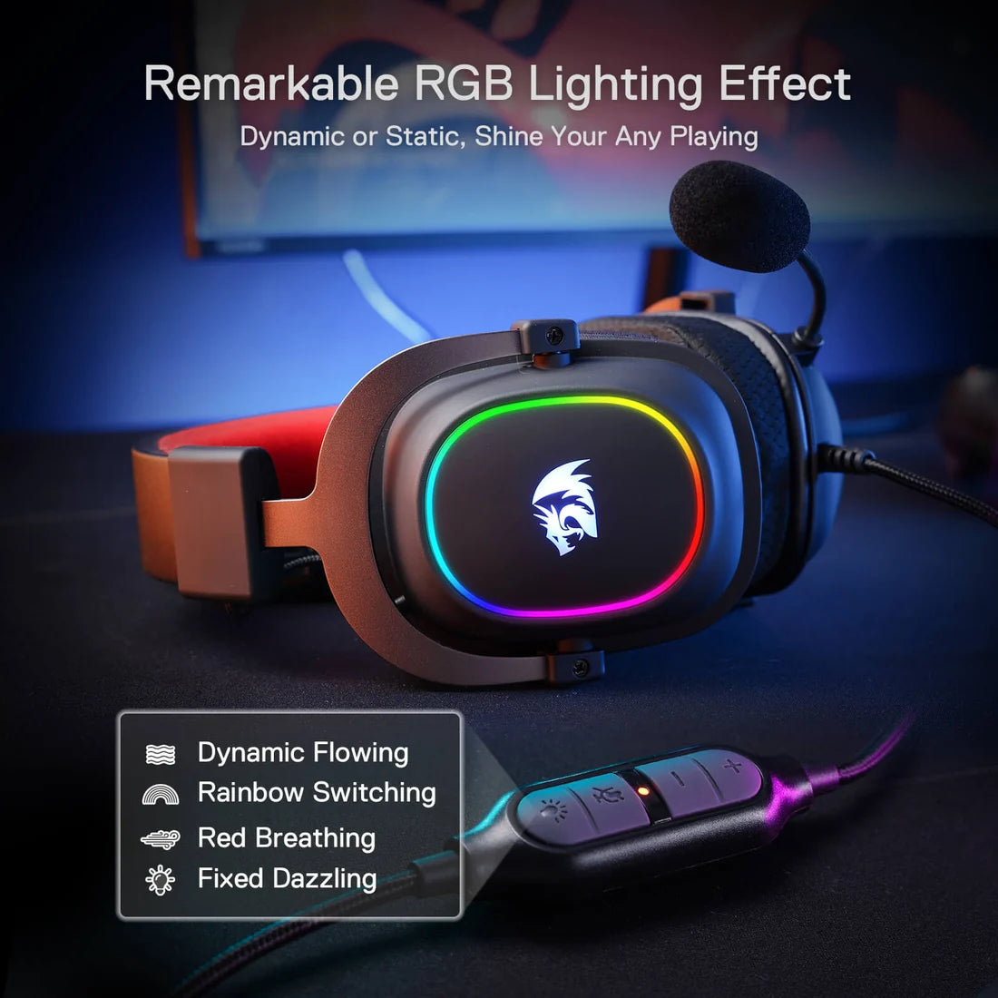 Redragon H510-RGB Zeus X Gaming Headset 7.1 Surround Sound RGB Black