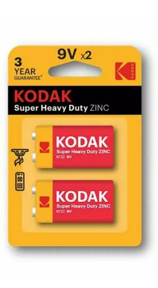 Kodak Super Heavy Duty Zinc Batteries Size 9Vx2