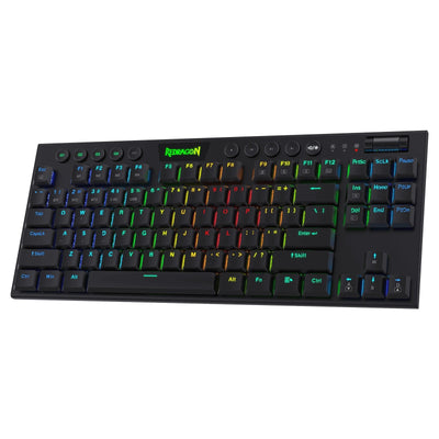REDRAGON K621 Horus TKL RGB Gaming Wireless Mechanical Keyboard, Low Profile Red Switches (Black)