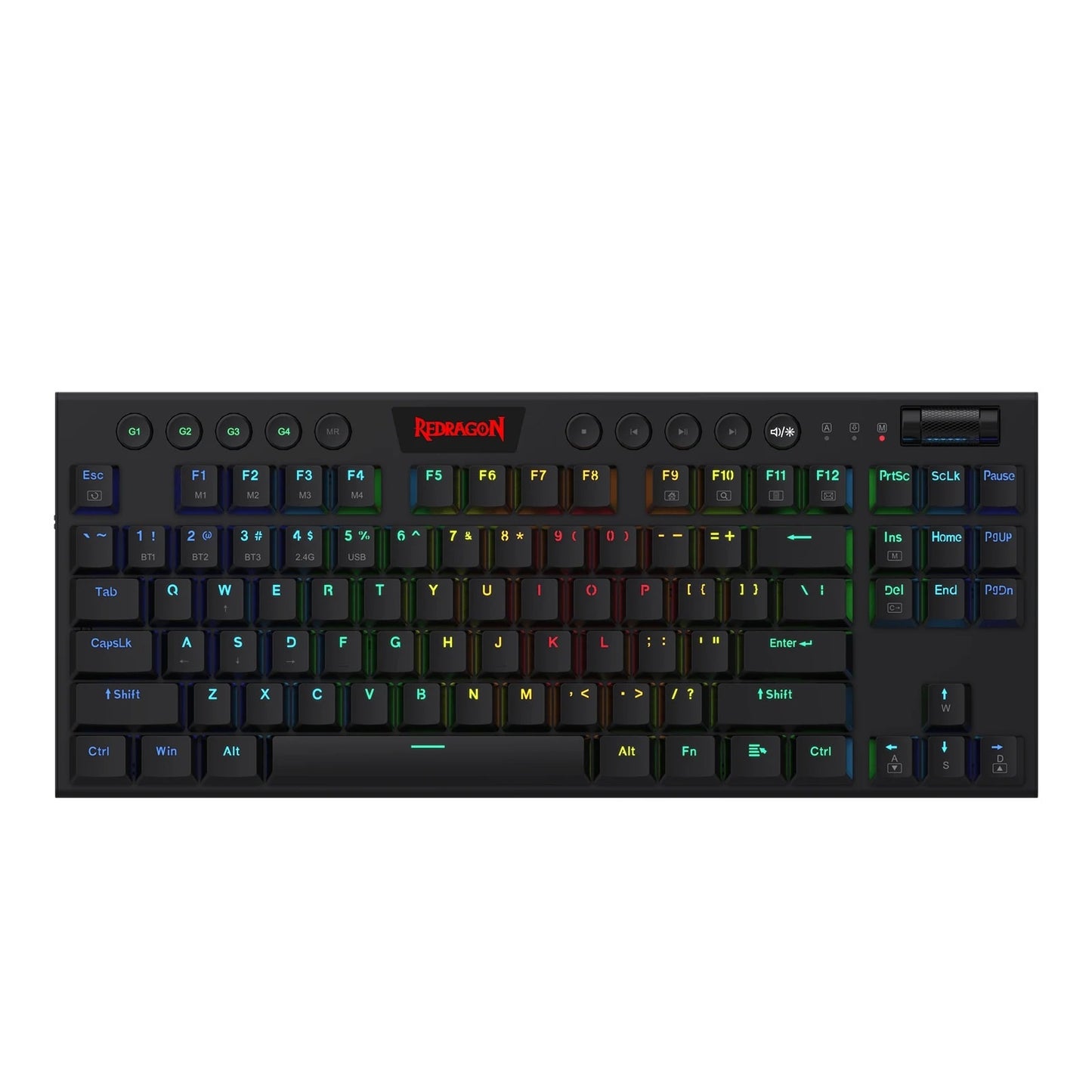 REDRAGON K621 Horus TKL RGB Gaming Wireless Mechanical Keyboard, Low Profile Red Switches (Black)