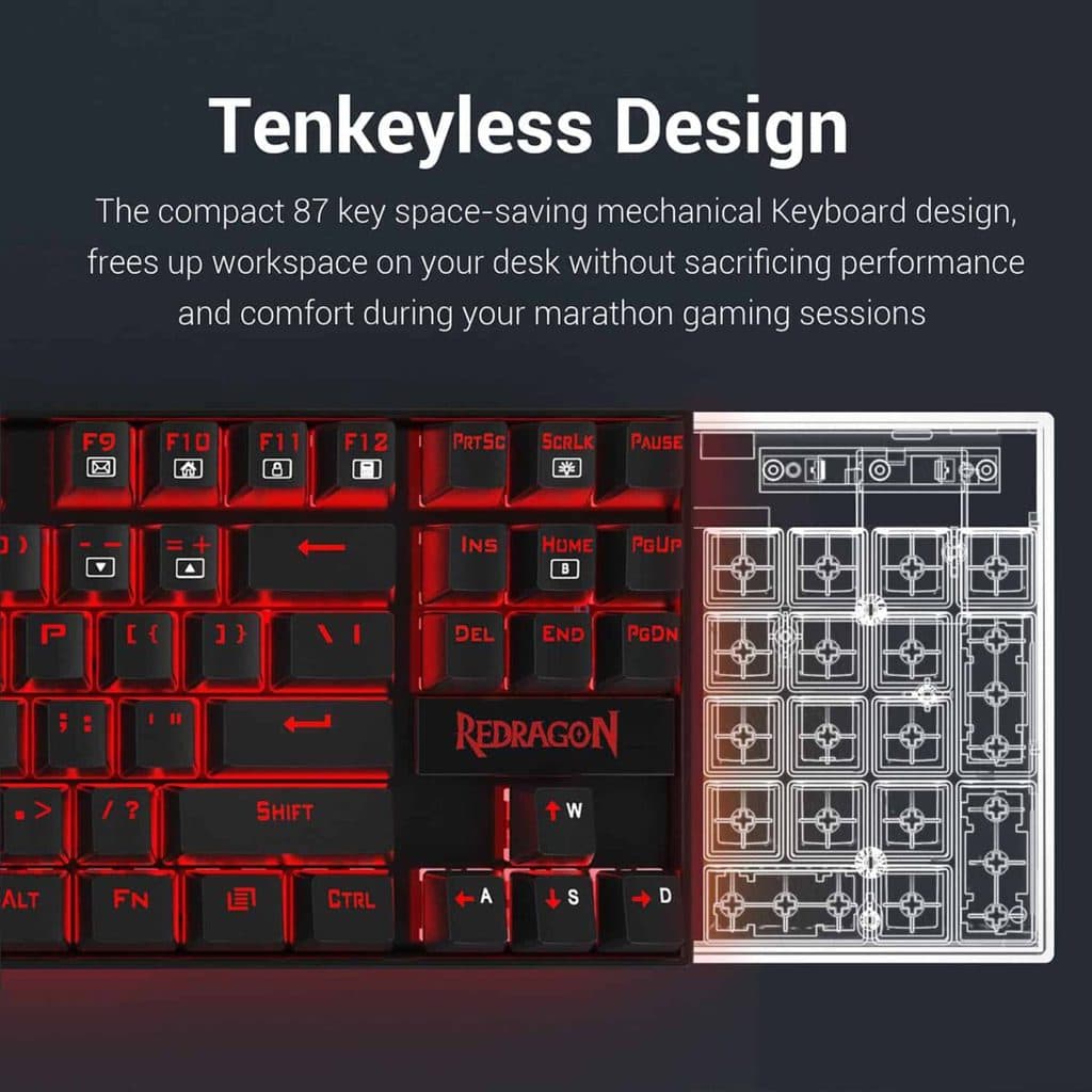 Redragon K552-BB Combo Mechanical Gaming Keyboard and Gaming Headset and Mouse and Mouse Pad